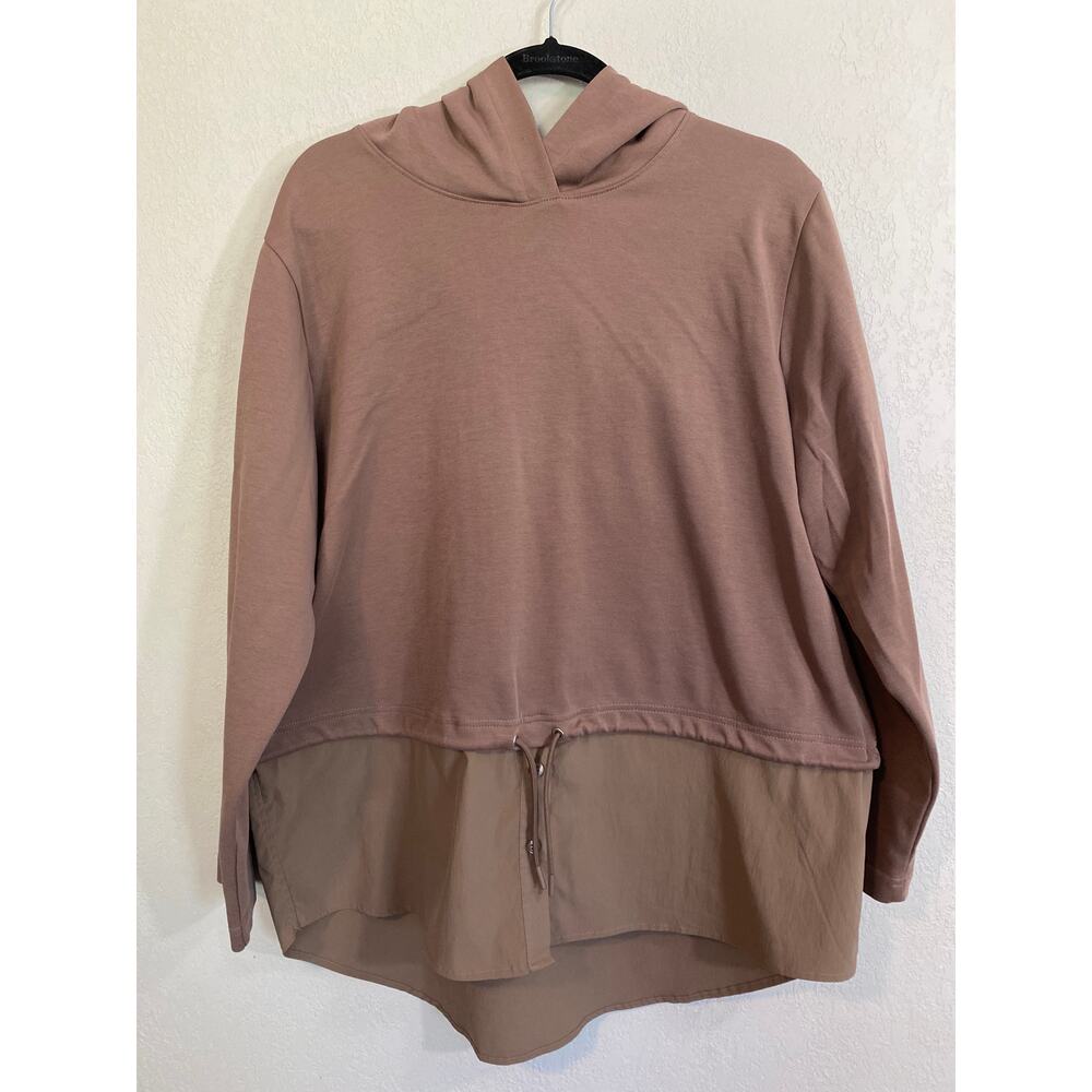 Athleta Gallery Hoodie Brown Long Sleeve Top Size XL